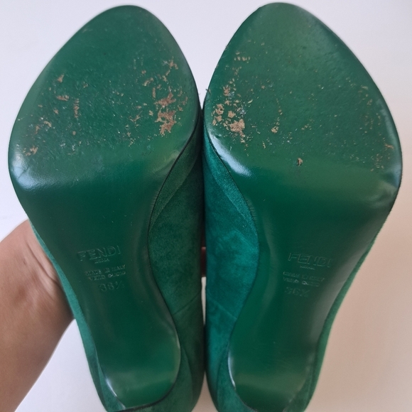 FENDI women's pumps emerald green size 36 1/2‎ Made In Italy - Picture 7 of 12